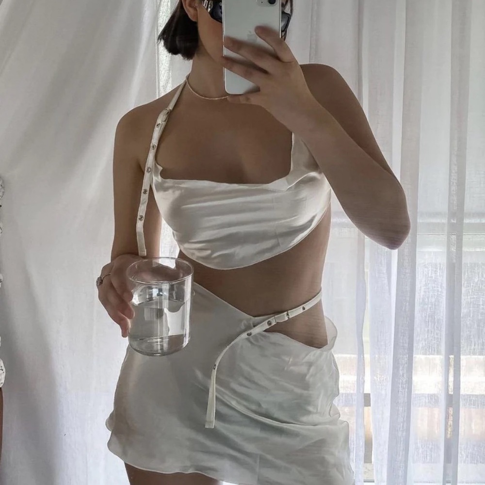 Heart of Sun Swim, Harlow Silk Top and Skirt Set